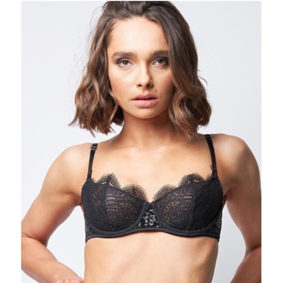 VICTORIA’S SECRET Women’s Black Lace Dream Angels Non-Padded Push Up Bra 38DD - Picture 1 of 8